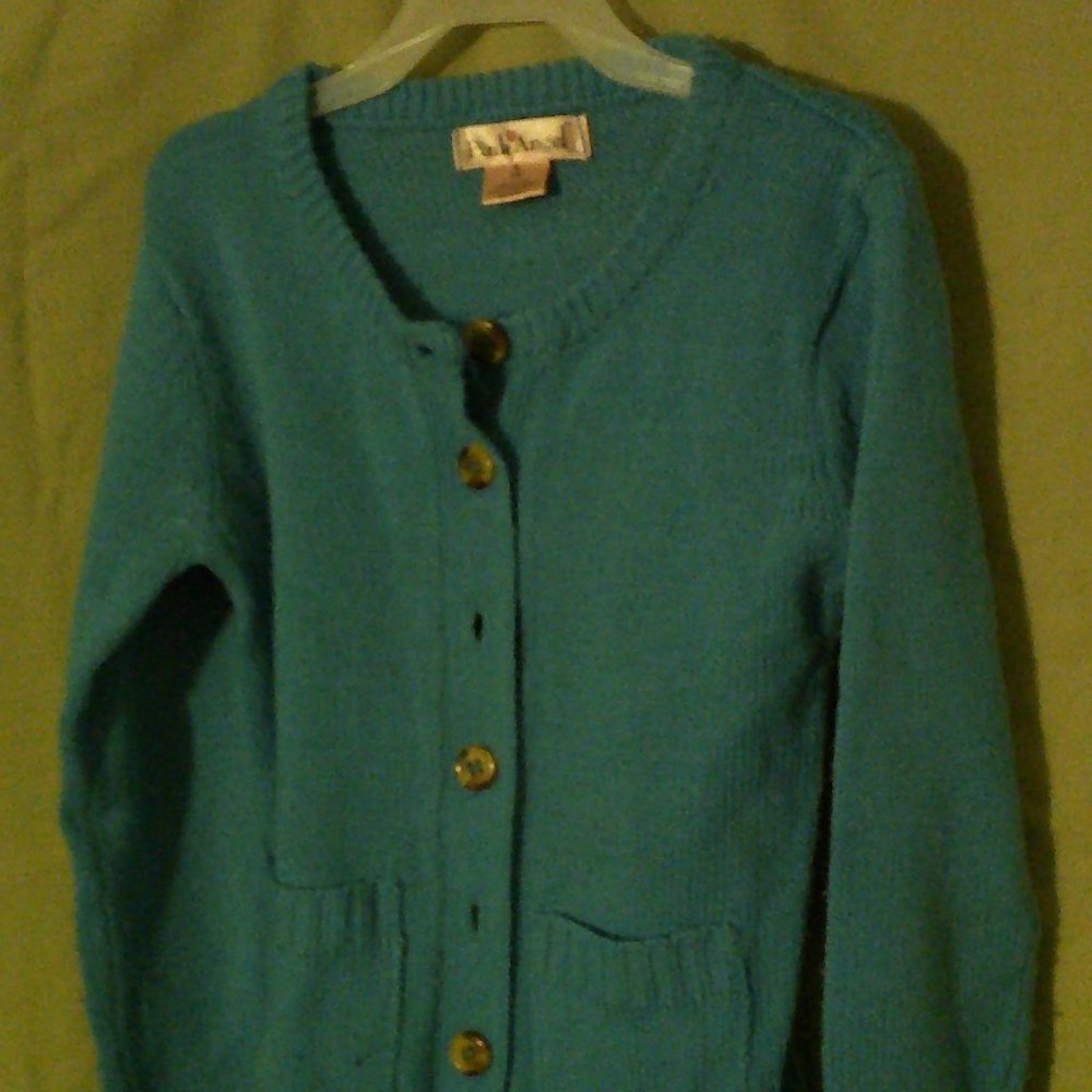 Turquoise Button up Sweater